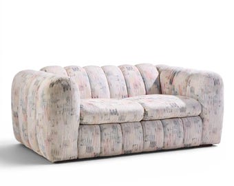Jay Spectre Channeled Postmodern Sofa Loveseat - mcm