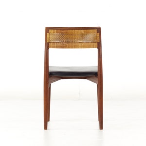Erik Wørts Mid Century Danish Teak and Cane Dining Chairs Set of 6 mcm image 7
