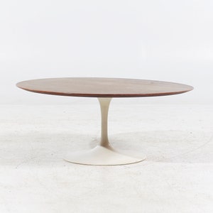 Eero Saarinen for Knoll Mid Century Tulip Walnut Coffee Table mcm image 2