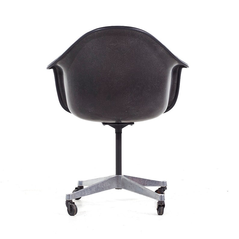 Eames for Herman Miller Mid Century Dark Blue Padded Fiberglass Swivel Office Chair mcm image 7