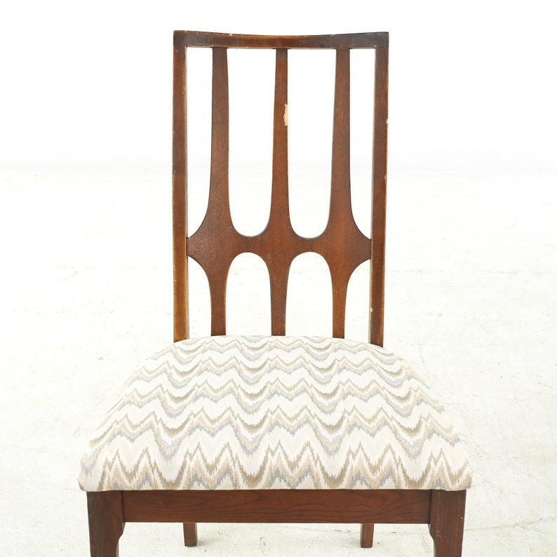 Broyhill Brasilia Mid Century Walnut Dining Chairs Set of 6 mcm image 6