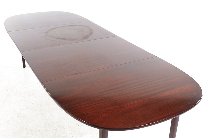 Ole Wanscher Mid Century Danish Rosewood Expanding Dining Table with 2 Leaves mcm image 7