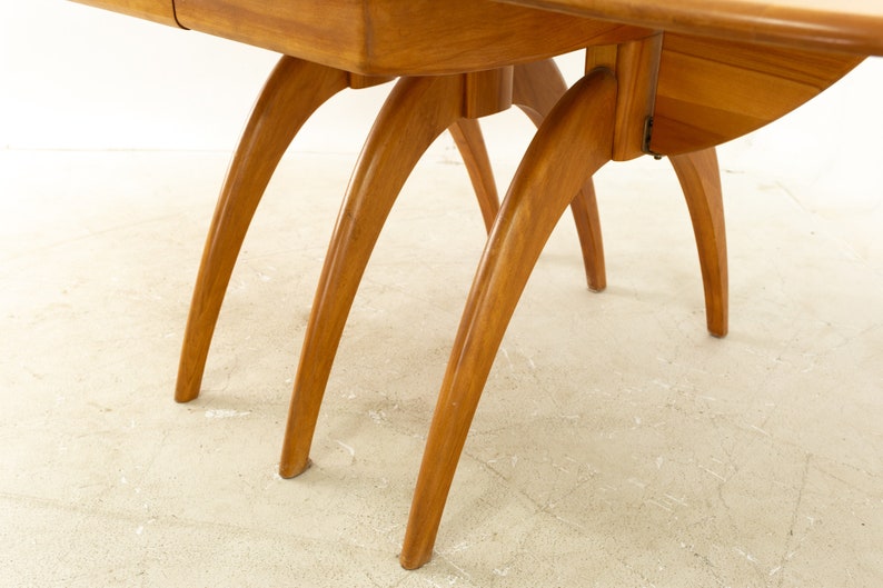 Heywood Wakefield Mid Century Maple Wishbone Expanding Dining Etsy