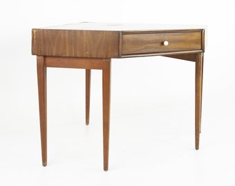 Kipp Stewart for Drexel Declaration Mid Century Walnut Corner Desk - mcm