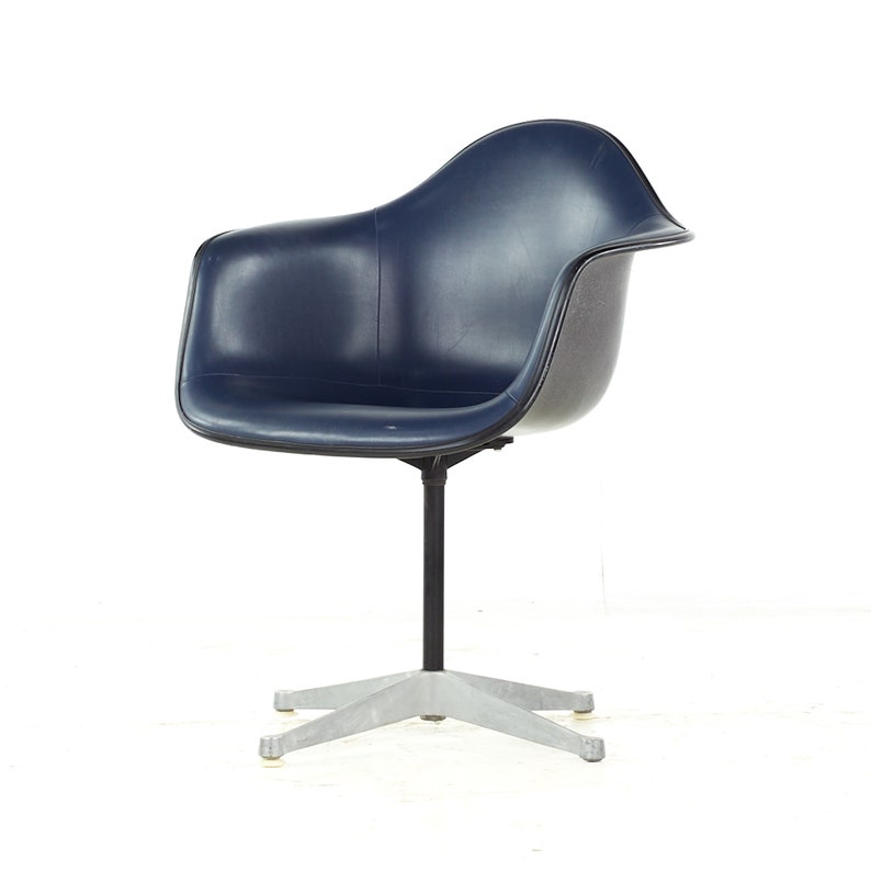 Charles Eames for Herman Miller Mid Century Upholstered Shell Office Chair mcm image 3
