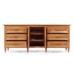 Tomlinson Sophisticate Mid Century Walnut Lowboy Dresser mcm image 6