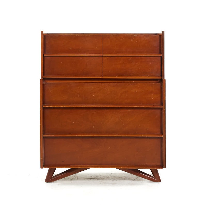 Edmond Spence Mid Century Birch Highboy Dresser mcm image 2