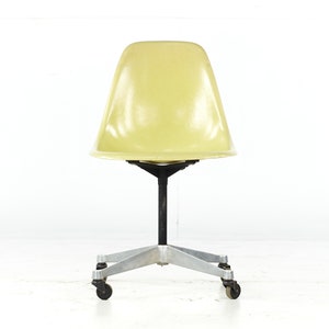 Charles and Ray Eames for Herman Miller Mid Century Fiberglass Wheeled Shell Chair mcm image 2