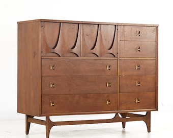 Broyhill Brasilia Mid Century Walnut Magna Dresser - mcm