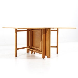 Dux Mid Century Maria Swedish Elm Beech and Brass Expanding Dining Table mcm image 1