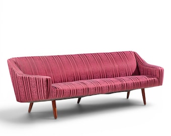 Georg Thams Mid Century Danish Teak Curved Sofa - mcm