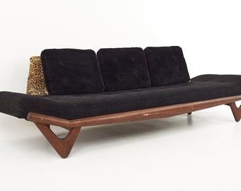 Adrian Pearsall Mid Century Walnut Gondola Sofa - mcm