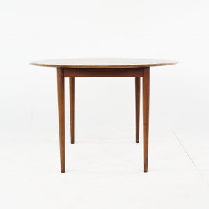 Kurt Ostervig Mid Century Teak Expanding Round Dining Table mcm image 4