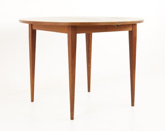 Norman Cherner for Plycraft Mid Century Walnut Round Expanding Dining Table - mcm