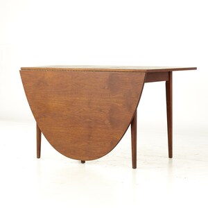 Jack Cartwright for Founders Mid Century Walnut Drop Leaf Dining Table mcm image 3