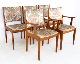 Mid Century Teak Dining Chairs - Set of 5 - mcm