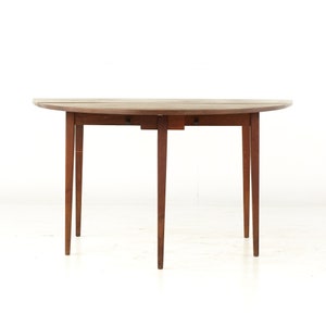 Jack Cartwright for Founders Mid Century Walnut Drop Leaf Dining Table mcm image 7