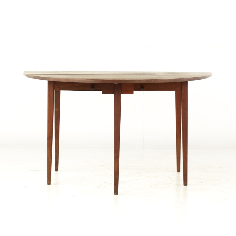 Jack Cartwright for Founders Mid Century Walnut Drop Leaf Dining Table mcm image 7