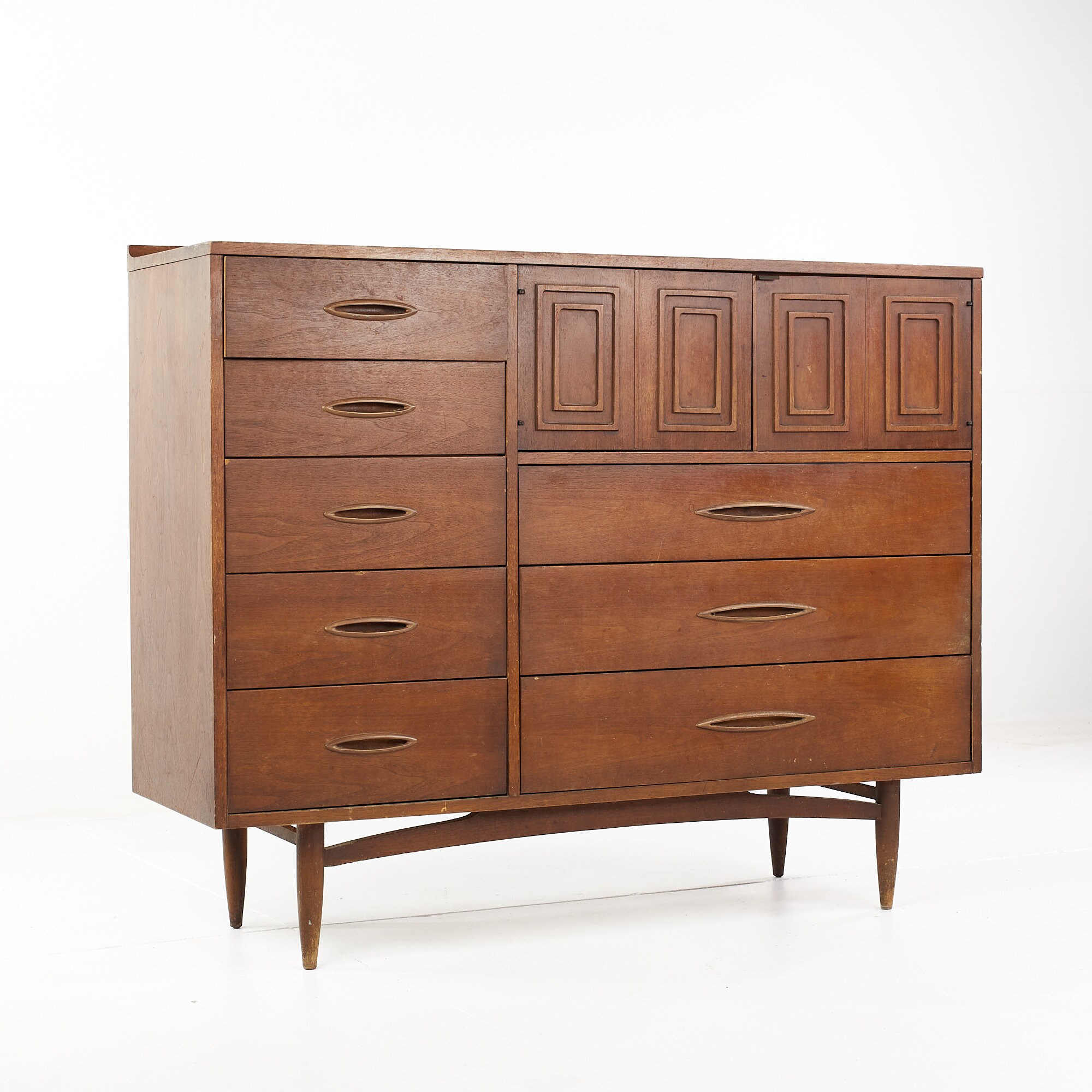 Broyhill Sculptra Mid Century Walnut Magna Highboy Dresser - Etsy