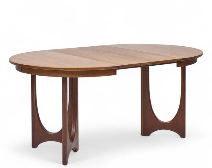 Broyhill Brasilia Mid Century Walnut Expanding Dining Table With 2 ...