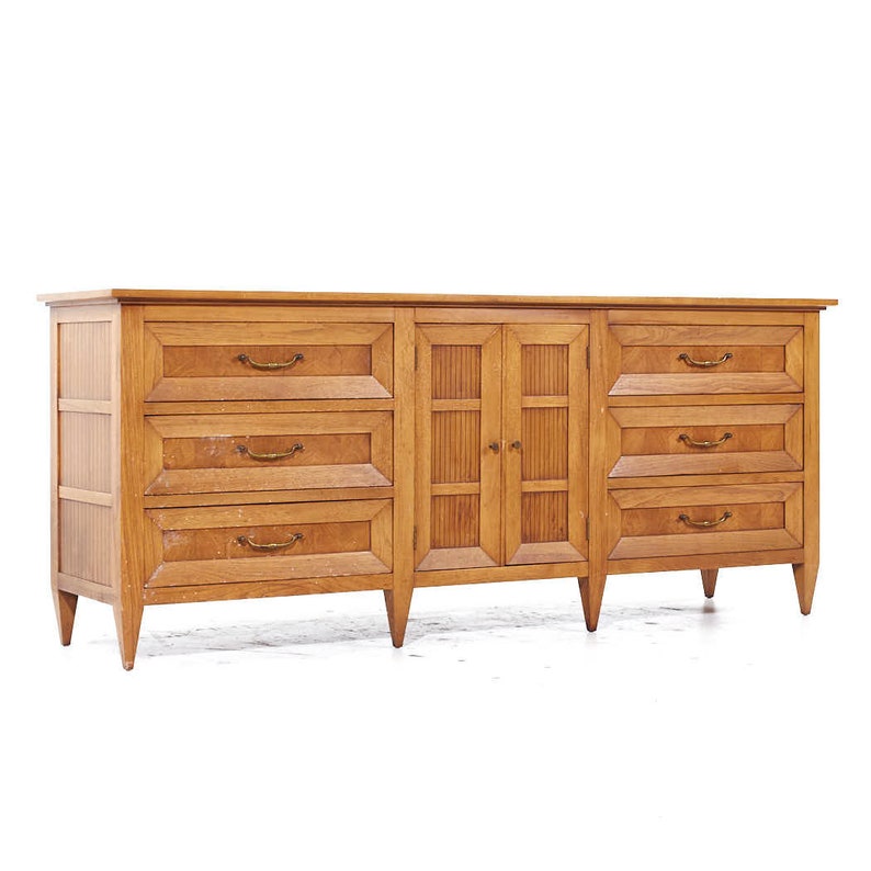 Tomlinson Sophisticate Mid Century Walnut Lowboy Dresser mcm image 1