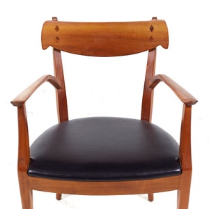 Kipp Stewart for Drexel Declaration Mid Century Walnut Dining Chairs Set of 8 mcm image 9