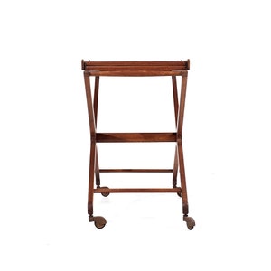 Tomlinson Sophisticate Mid Century Walnut Expanding Bar Cart mcm image 4