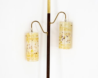Mid Century Brass and Walnut Adjustable Lamp - mcm