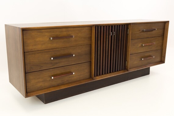 Lane Tower Suite Walnut And Rosewood Mid Century Lowboy Etsy