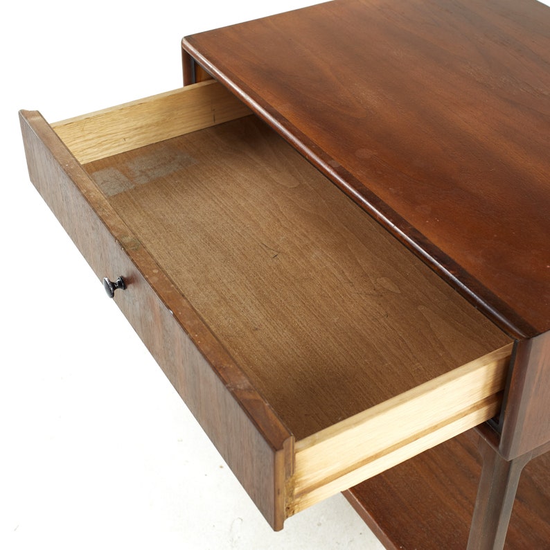 Jack Cartwright for Founders Mid Century Walnut Nightstand mcm image 9