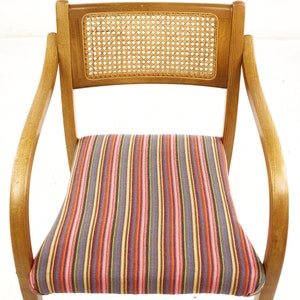 Thonet Style Mid Century Rattan and Bentwood Arm Chairs Set of 4 mcm image 10