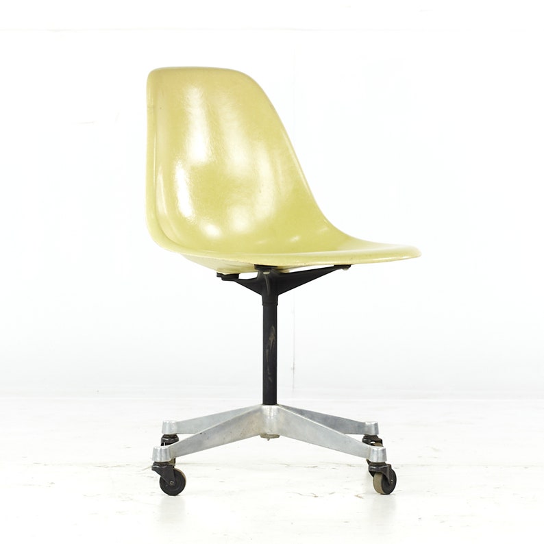 Charles and Ray Eames for Herman Miller Mid Century Fiberglass Wheeled Shell Chair mcm image 1