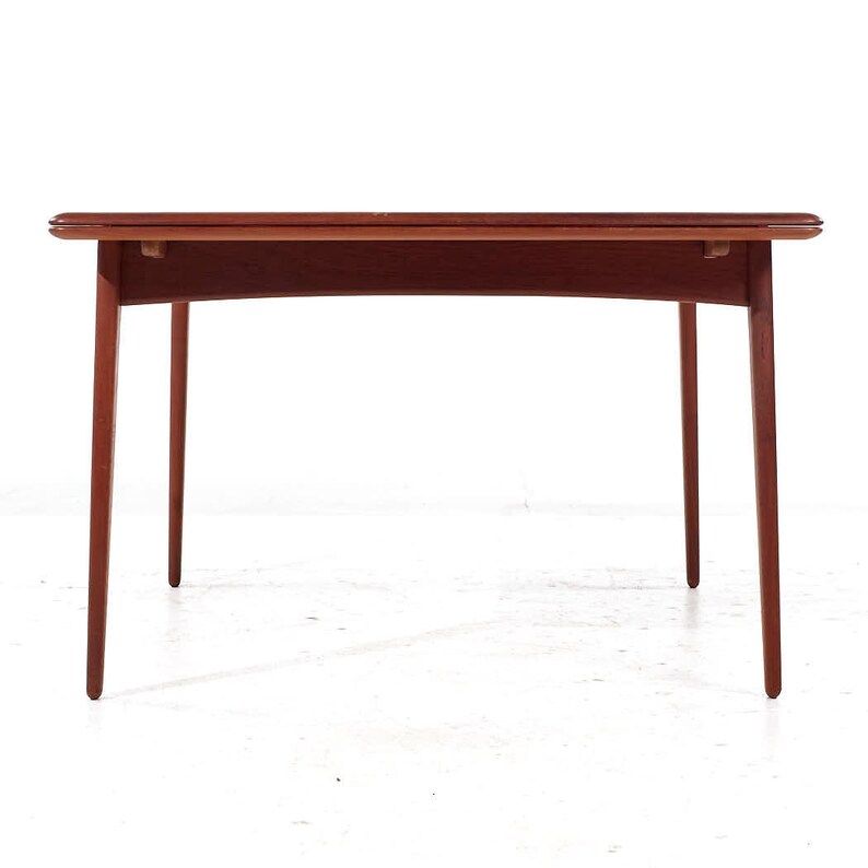 Arne Vodder Mid Century Danish Teak Hidden Leaf Dining Table mcm image 4