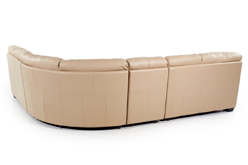 Natuzzi Mid Century Leather Sectional Sofa mcm image 4