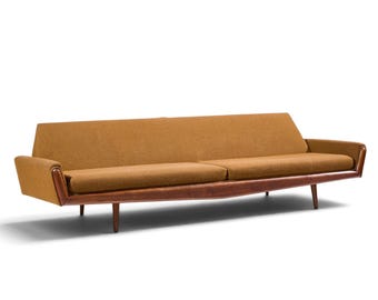 Adrian Pearsall for Craft Associates Mid Century Walnut Gondola Sofa - mcm