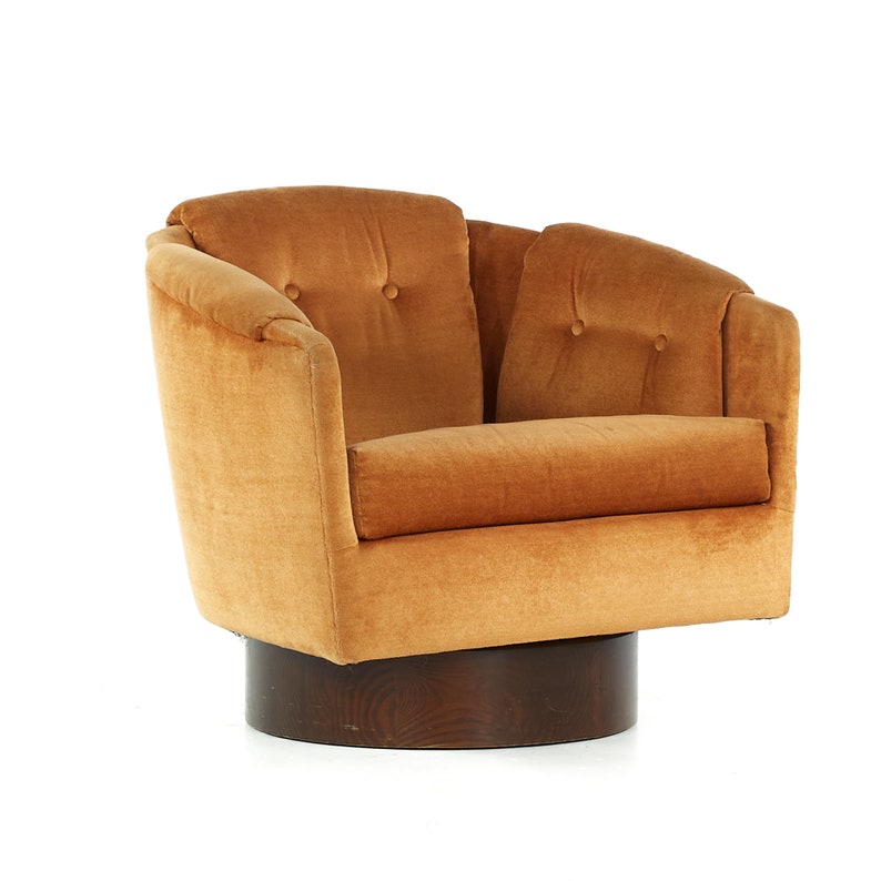 Adrian Pearsall for Craft Associates Mid Century Walnut Swivel Chair mcm image 1