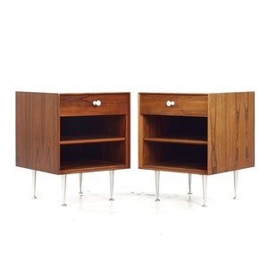 George Nelson for Herman Miller Mid Century Rosewood Thin Edge Nightstands Pair mcm image 1