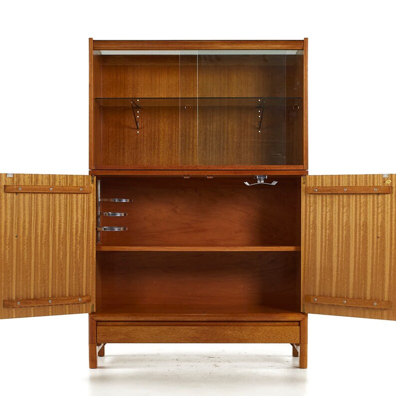 John Keal for Brown Saltman Mid Century Bleached Mahogany Buffet and Hutch mcm image 5