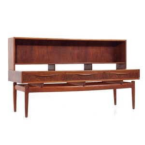 Kurt Ostervig Mid Century Danish Rosewood Low Credenza Bookcase mcm image 1