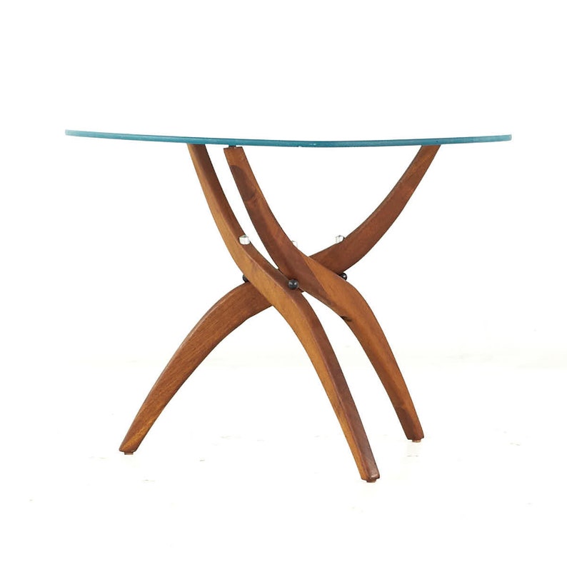 Forest Wilson Mid Century Walnut Side Tables Pair mcm image 4