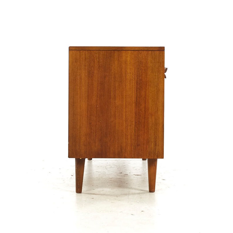 Lawrence Peabody Mid Century Walnut and Cane Buffet with Hutch mcm image 4