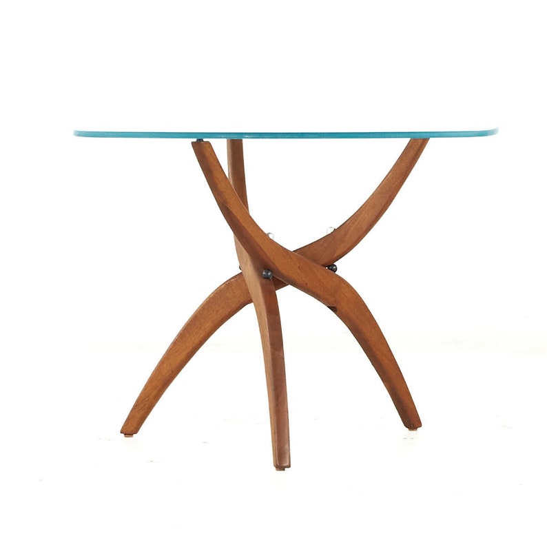 Forest Wilson Mid Century Walnut Side Tables Pair mcm image 6