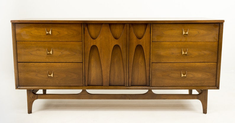 Broyhill Brasilia Mid Century Modern 9 Drawer Lowboy Dresser Etsy