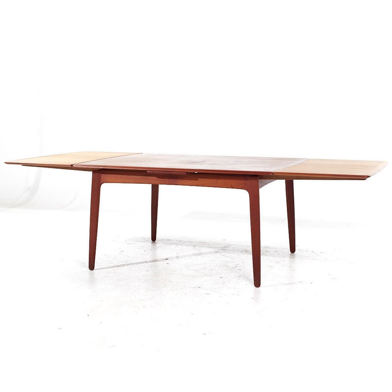 Arne Vodder Mid Century Danish Teak Hidden Leaf Dining Table mcm image 8