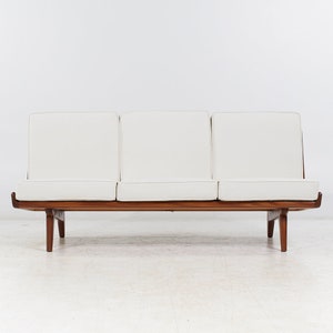 Carl Gustaf Hiort af Ornäs for Puunveisto Oy Finnish Studio Mid Century Sofa mcm image 2