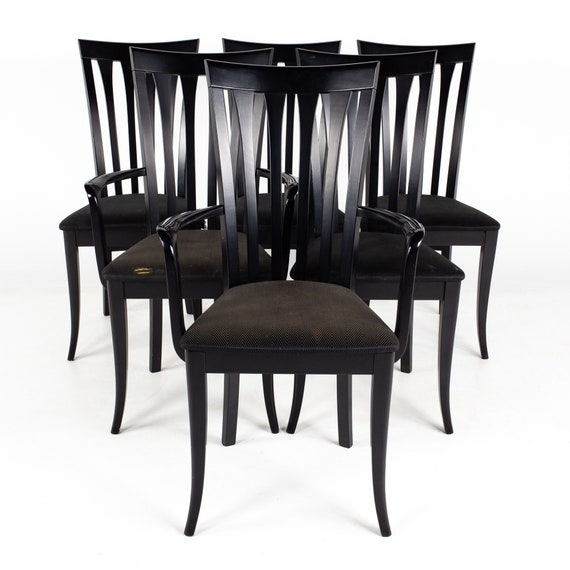 Sibau Italian Black High Back Dining Chairs Set of 6 Etsy Hong Kong