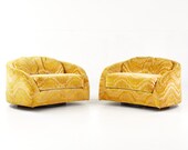 Adrian Pearsall for Craft Associates Mid Century Swivel Lounge Chairs - Pair - mcm