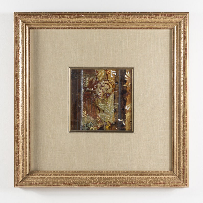 Red and Brown Floral Framed Print image 1