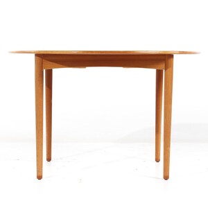 William Watting Style Mid Century Danish Teak Expanding Dining Table with 2 Leaves mcm image 5