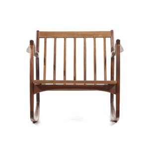 Kofod Larsen pour Selig Chaise longue à bascule en noyer danois du milieu du siècle mcm image 2